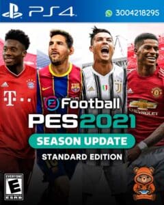 Portada del videojuego eFootball PES 2021 para PS4 y PS5 en Juegos Digitales Colombia
