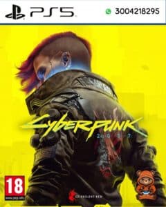 Carátula del videojuego Cyberpunk 2077 para PS5 con mejoras gráficas y ambientación futurista