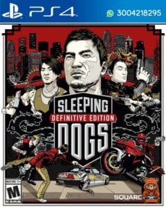Portada del videojuego Sleeping Dogs para PS4, juego de acción y mundo abierto ambientado en Hong Kong.